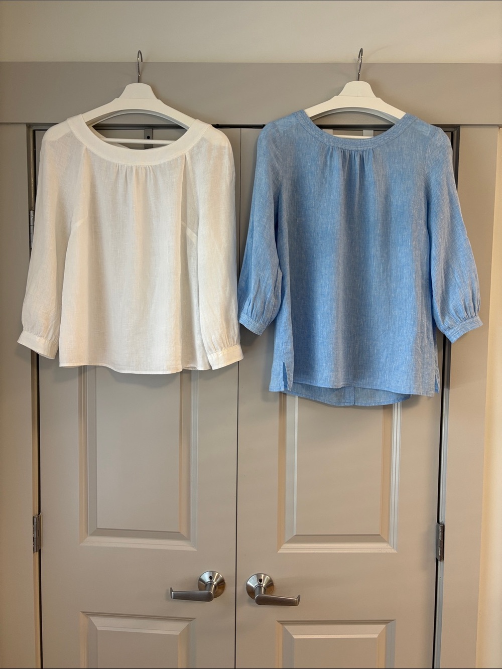 2 100% linen tops Boden Talbots 8 M